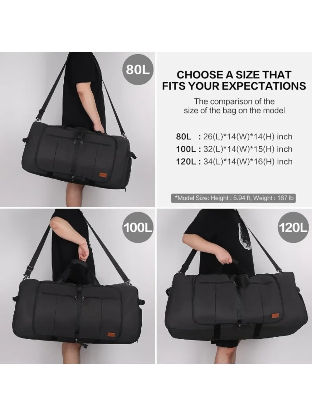 120L Waterproof Foldable Travel Duffel Bag - Lightweight, Collapsible, Unisex